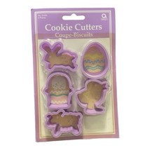 Vintage Amscan Cookie Cutter Set of 5 Easter Egg Lamb Bunny Chick Rabbit NOS - £6.78 GBP