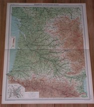 1922 Vintage Map Of Southwestern France Bordeaux Toulouse - £19.00 GBP