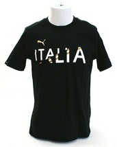 Puma Black Italia FIGC Graphic Short Sleeve T-Shirt Tee Shirt Men&#39;s NWT - £35.39 GBP