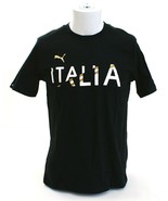 Puma Black Italia FIGC Graphic Short Sleeve T-Shirt Tee Shirt Men&#39;s NWT - £35.85 GBP