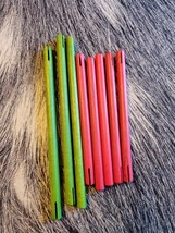 Tinker Toy Replacement Rods 3 Green 5 Red Lot See Pictures for Measurements - £8.00 GBP