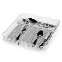 Madesmart Clear Soft Grip 6-Compartment Cutlery Tray (Grey) - £37.90 GBP
