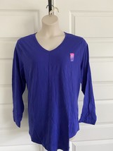 New Just My Size  5X Cotton Blend Center Seam L/S V Neck Tee Top - £4.38 GBP