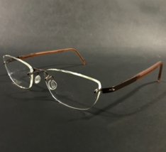 Lindberg Eyeglasses Frames 2220 Col.K143M/PU12 Brown Rectangular 52-18-135 - £217.76 GBP