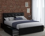 Dhp Dakota Upholstered Platform Bed, Queen, Black Faux Leather, No Box S... - £191.49 GBP