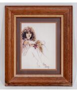 Untitled Sepia Toned Embroidery Cross-Stitch of Woman Signed Bea Drake 1986 - $725.79 CAD