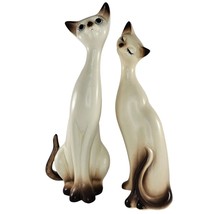 Vintage Napco Siamese Cat Figurines Pair Tall Long Neck C-7359 - £79.93 GBP