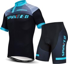 Men&#39;S Short Sleeve Cycling Jersey Mtb Clothing Road Bicycle Shorts Padded. - £62.28 GBP