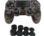 Silicone Grip Brown Camo Non Slip + (8) Thumb Grip Caps For PS4 Controller  - $8.99