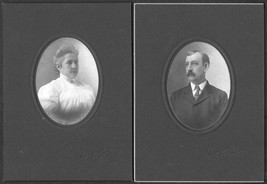 Charles &amp; Nellie Waterhouse (2) Cabinet Photos #1 - Danbury, Connecticut - £27.54 GBP
