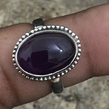 925 Sterling Silver Amethyst Size 2-14 Oval Handmade Ring Women Her Gift - £21.23 GBP