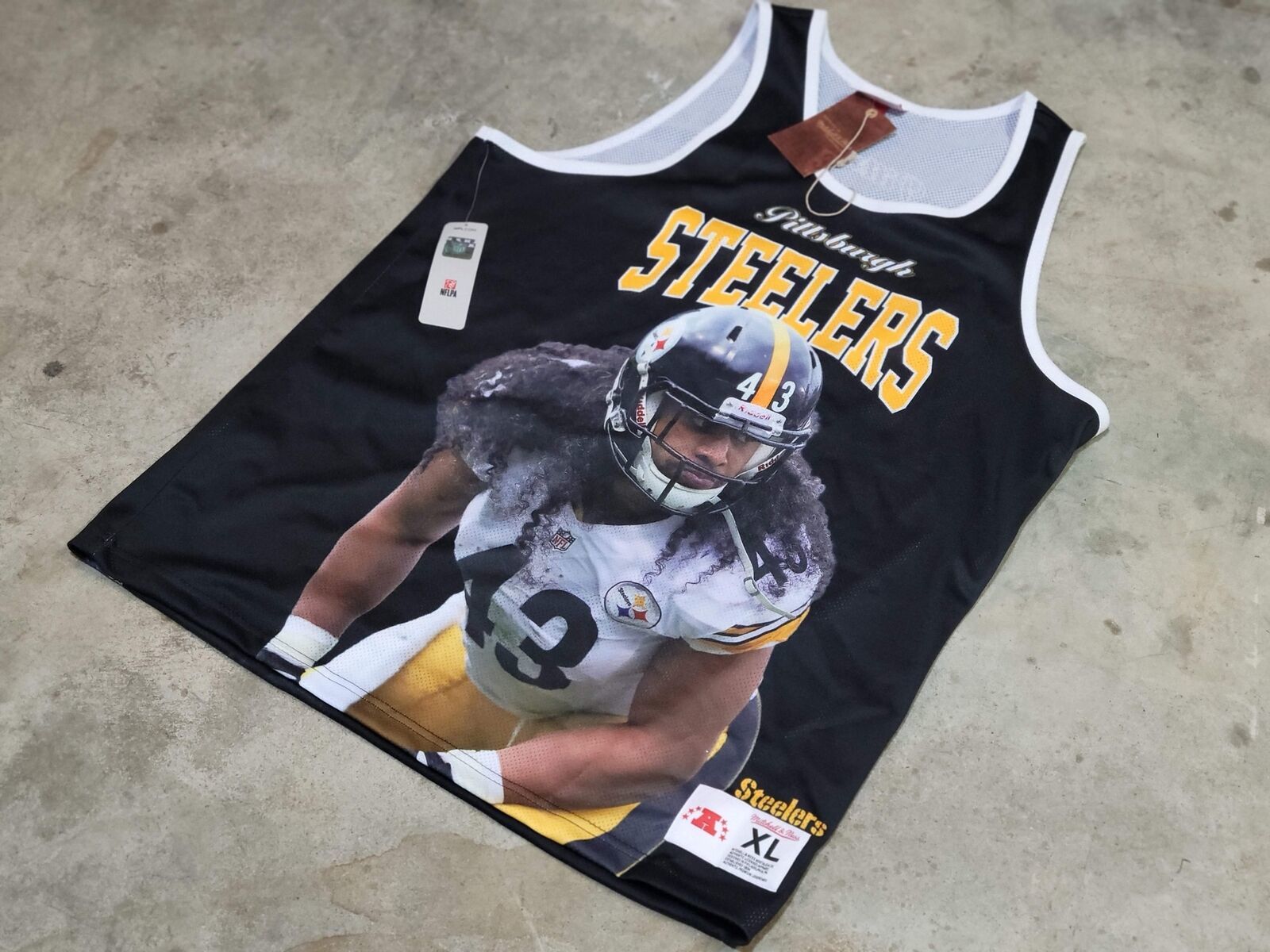 Primary image for Mitchell & Ness Pittsburg Steelers Troy Polamalu Black Tank Jersey Men size