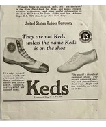 1923 Keds Sneakers U.S. Rubber Co Advertisement Footwear Ephemera 14 x 5.5&quot; - $27.40 CAD