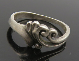 SHUBE 925 Sterling Silver - Vintage Petite Swirl Bypass Band Ring Sz 4 - RG15780 - £30.59 GBP