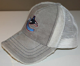 Vancouver Canucks 40% Leather Hat Cap One Size Molson Canadian Faux Fur ... - £30.08 GBP