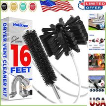 16 Feet Dryer Vent Cleaning Kit: Synthetic Brush &amp; Drill-Compatible Lint... - $37.18 CAD