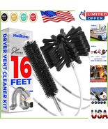 16 Feet Dryer Vent Cleaning Kit: Synthetic Brush &amp; Drill-Compatible Lint... - $37.18 CAD