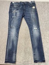 PRPS Jeans Mens 40x36 Blue Windsor Distressed Faded Stretch Skinny Fit Dark - $74.24