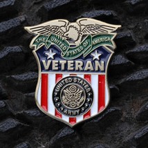 Army Veteran Old Glory Usa Flag Lapel Badge Pin - £21.17 GBP
