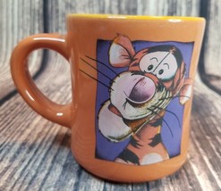 Disney Tigger Mug Diner Style Heavy 10 oz Orange Purple Yellow Winnie th... - £11.42 GBP