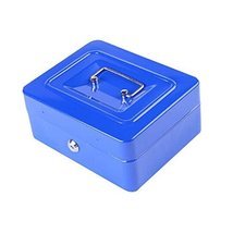 Cosmetic Box Tin Box Tinplate Gift Box With Lock Navy blue - $34.42