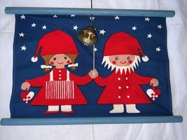 Wall Hanging Bell Pull Jul Xmas Aase &amp; Preben Jangaard Denmark Mid Century - €34,38 EUR