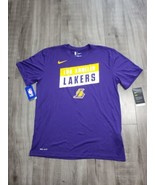 Los Angeles Lakers The Nike Tee Dri-Fit PURPLE T-Shirt Size M NEW - £19.55 GBP