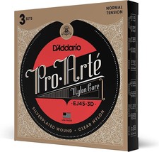 D&#39;Addario EJ45-3D Pro-Art Normal Tension Classical Guitar Strings 3 Sets EJ45 - £41.75 GBP