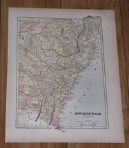 1896 Original Antique Map Of New South Wales Sydney / Australia - £21.35 GBP