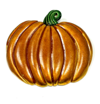 Pumpkin Brooch Pin Enamel Fall Halloween Autumn Harvest 2.2&quot; X 2&quot; - $14.00