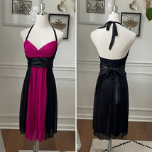 Y2K City Triangles Black Magenta Cocktail HoCo Dress S - $512.58 MXN
