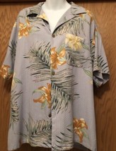 Island Republic Mens Size Lsrge Tropical Blue Floral Pattern Camp Shirt - £11.66 GBP