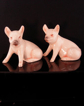 Vintage Whimsical vintage porcelain signed pigs figurines - Adorable pair Goebel - £50.96 GBP