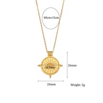 2022 New Frosted Surface Acient Sun Compass Pendant Necklace For Woman Ladies Ne - £12.86 GBP