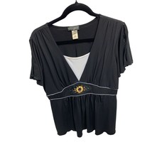 JTB Womens Size XL Vintage y2k Empire Waist Black Layered Look Tie Back ... - $9.89