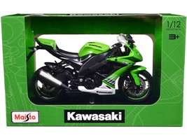 2010 Kawasaki Ninja ZX-10R Green with Plastic Display Stand 1/12 Diecast... - $28.76