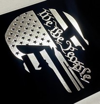 ENGRAVED We The People Punisher Car Tag Diamond Etched Black Metal License Plate - £17.26 GBP