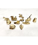 Lot of 10 Monopoly Deluxe Anniversary Edition Gold Tokens Car Hat Bag Dog - $209.22 MXN