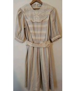 Vtg Donna Morgan Dress 70s 60s Retro Pouf Sleeve Lace Retro Cottagecore ... - $51.24 CAD