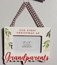 Our First Christmas as Grandparents 2&quot;x3&quot; Hanging Ornament Photo Frame - £12.68 GBP