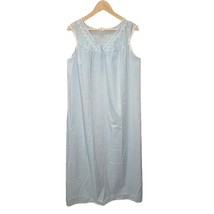 Vintage Berkliff Womens Cotton Blend Nightgown Blue Eyelet Long Sz L Sle... - £31.43 GBP