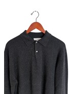 Turnbury Mens Sz M 100% Cashmere Heather Charcoal Collared Sweater - $24.18