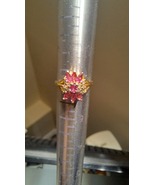 14k Pink Floral Ring with accent diamonds size 6 - $475.00