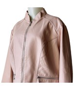 Dressbarn Pink Faux Leather Jacket Stand Up Collar Zipper Accents - Wome... - $53.23 CAD