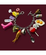 Unique LOADED CHARM BRACELET handmade RETRO mixed up dolly GIFT BOXED sweet - $52.13 CAD