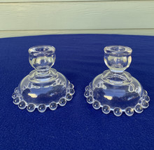 Imperial Glass candlewick pair of 3 1/2&quot; candle holders vintage crystal - £9.50 GBP