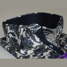 Men Shirt J.Valintin Turkey Usa 100% Egyptian Cotton Axxess Style A113-11 Blue image 2
