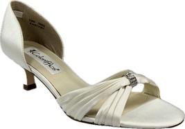 Coloriffics Fantasy Women&#39;s Ivory Satin Rhinestone OPEN-TOE Shoes - £31.96 GBP