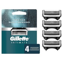 Gillette Intimate Pubic Hair Razor Cartridges 4 Razor Blade Refills ~ Free Ship - £10.35 GBP