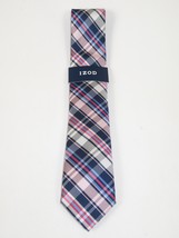 Men's IZOD Tie Classic Woven Silky Feel #Izod-1 Pink Blue English Plaid image 2